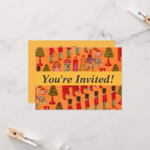 Christmas Toy Vintage Children Play Invitation