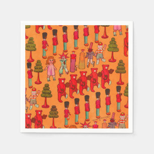 Christmas Toy Vintage Children Play Napkins