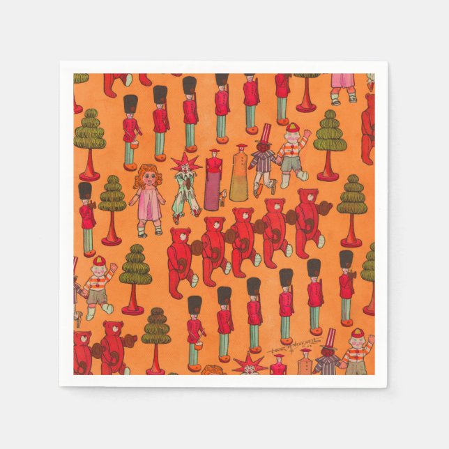 Christmas Toy Vintage Children Play Napkins (Front)