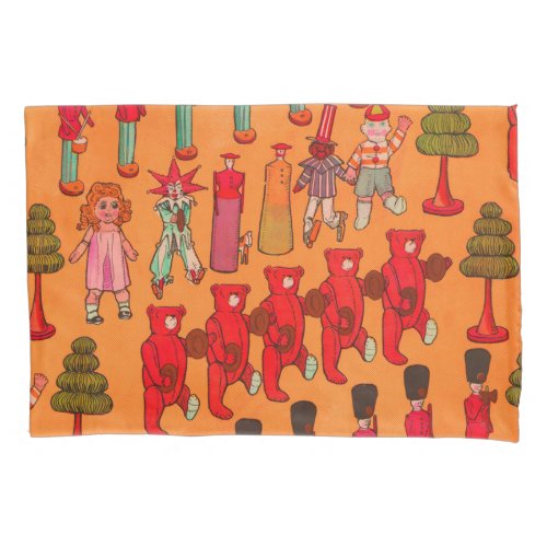 Christmas Toy Vintage Children Play Pillow Case