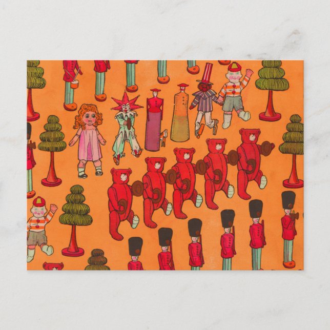 Christmas Toy Vintage Children Play Postcard (Front)