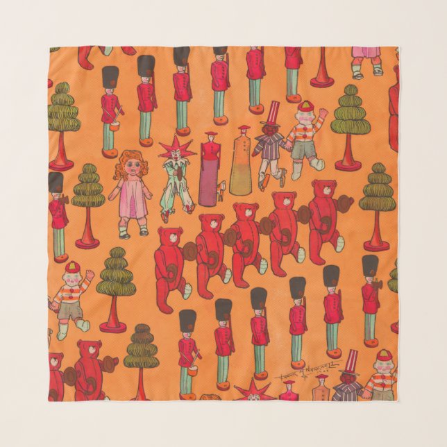 Christmas Toy Vintage Children Play Scarf (Front)