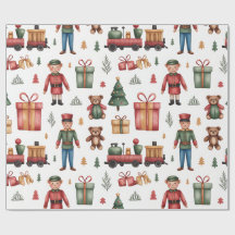 Christmas Toyland & Trains Wrapping Paper for Kids
