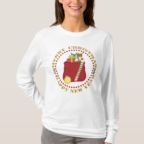 Christmas Toys Gold Text T_Shirt