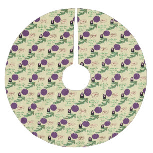 Christmas Toys! Kitty Paw Ornament On Tree Branch Brushed Polyester Tree Skirt