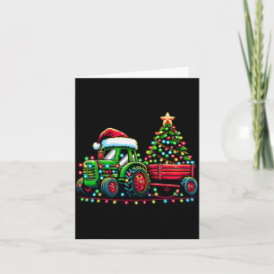 Christmas Tractor Boys Santa Xmas Farm Truck Card