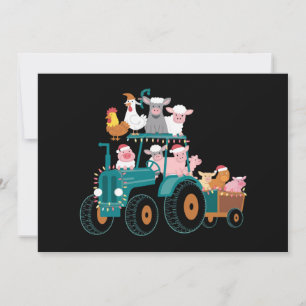 Christmas Tractor Farm Funny Holiday  Card