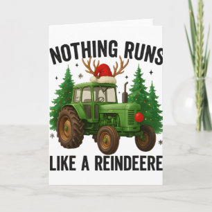 Christmas Tractor Farm Nothing Runs Like A Reindee Card