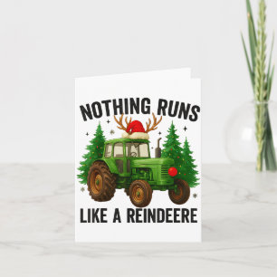 Christmas Tractor Farm Nothing Runs Like A Reindee Card