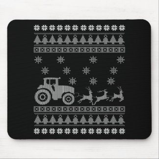 Christmas Tractor Farming Funny Farmer Xmas Mouse Pad