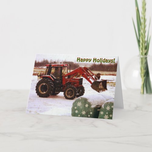 Christmas Tractor Holiday Card