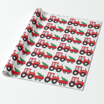 Christmas Tractor Wrapping Paper