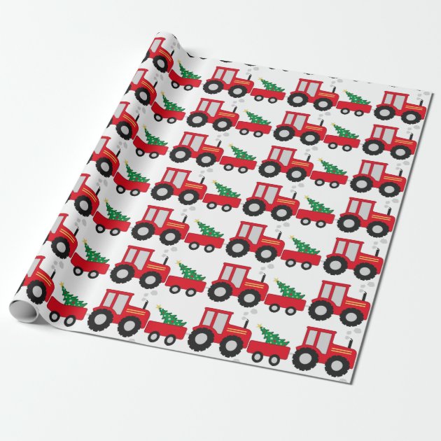 Tractor on sale wrapping paper