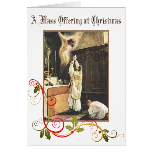 Christmas Traditional Catholic Mass Offering Card