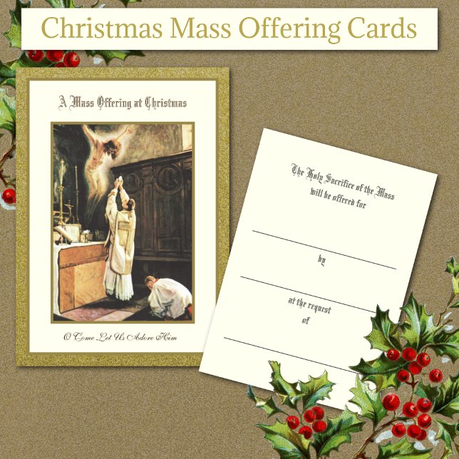 Christmas Traditional Catholic Mass Offering Card (Traditional Catholic Christmas Mass Offering Cards )