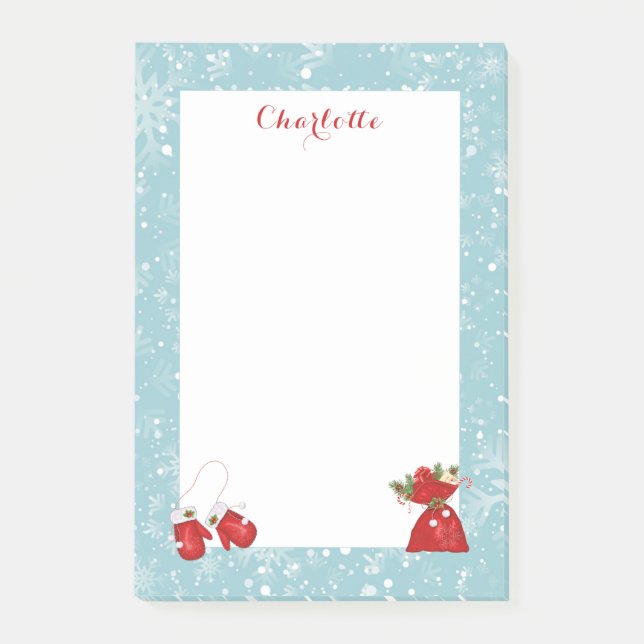 Christmas Traditional Festive Personalized Post-it Notes (Front)