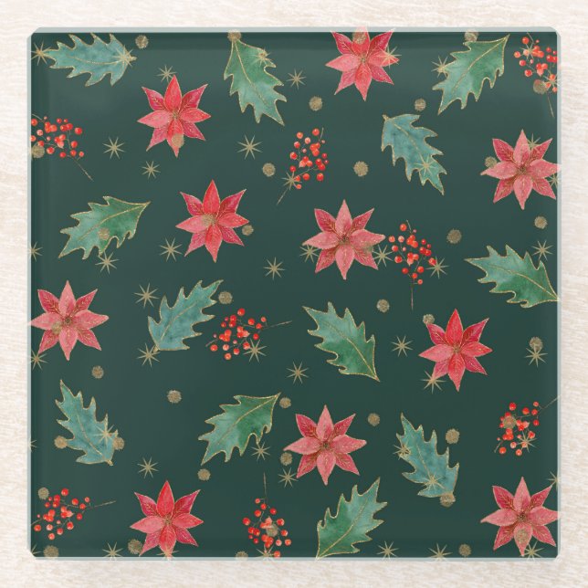 Christmas Traditional Glass Coaster (Front)