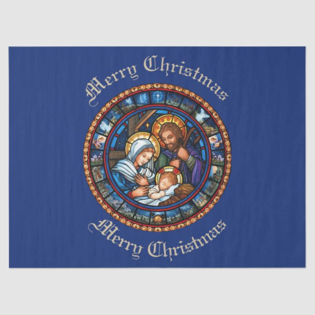 Christmas Traditional Nativity Scene  Tissue Paper (Front)