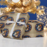 Christmas Traditional Nativity Scene  Wrapping Paper<br><div class="desc">Christmas traditional Nativity scene and Merry Christmas greetings.  Christmas art with Christmas greetings.</div>
