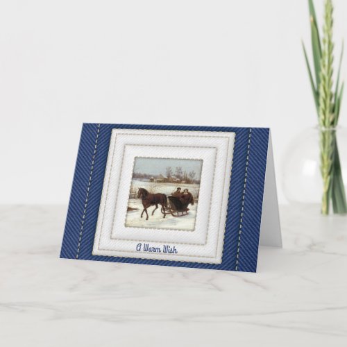 Christmas Traditions with One_Horse Open Sleigh Holiday Card
