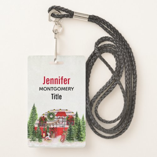 Christmas Trailer Camper Outdoorsy Theme Badge