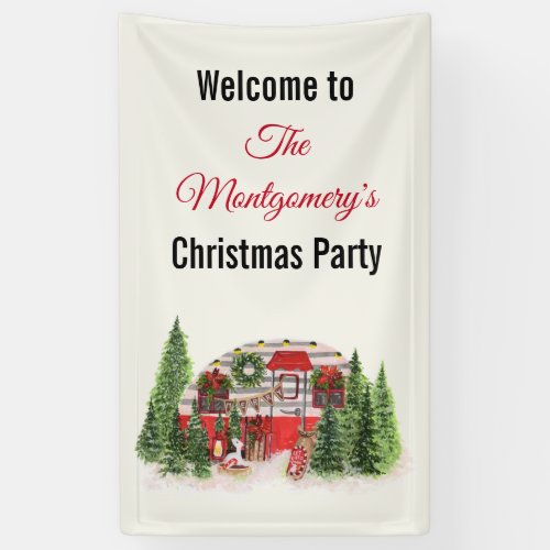 Christmas Trailer Camper Outdoorsy Theme Banner