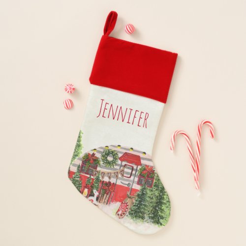 Christmas Trailer Camper Outdoorsy Theme Christmas Stocking