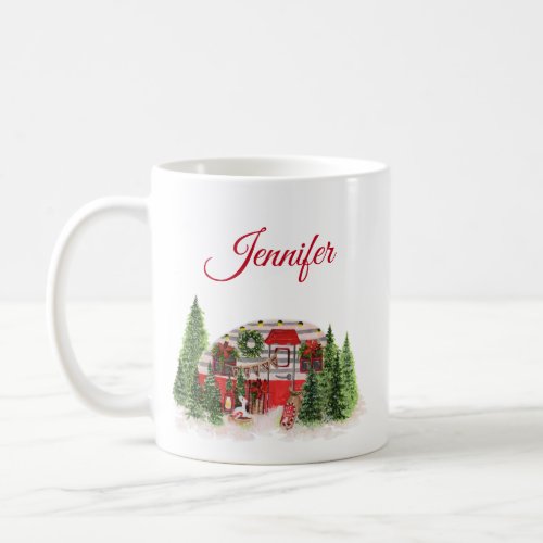 Christmas Trailer Camper Outdoorsy Theme Coffee Mug