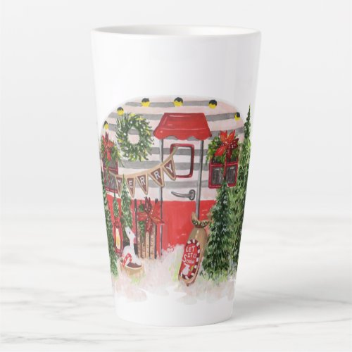 Christmas Trailer Camper Outdoorsy Theme Latte Mug