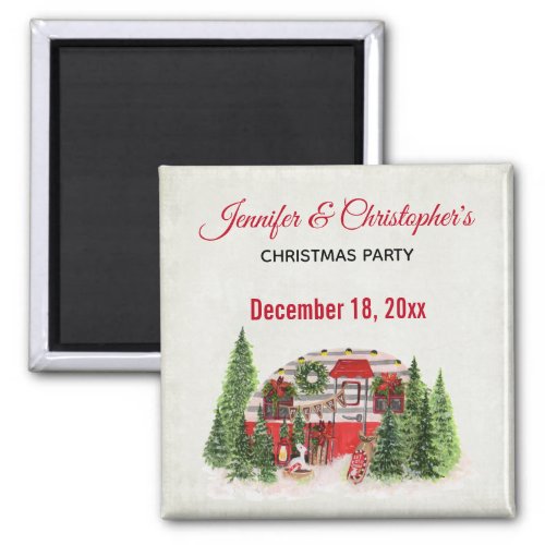 Christmas Trailer Camper Outdoorsy Theme Magnet