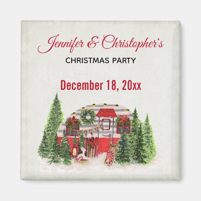 Christmas Trailer Camper Outdoorsy Theme Magnet (Front)