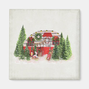 Christmas Trailer Camper Outdoorsy Theme Magnet