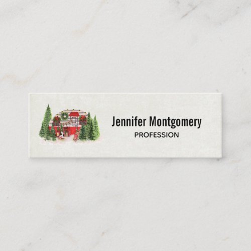 Christmas Trailer Camper Outdoorsy Theme Mini Business Card