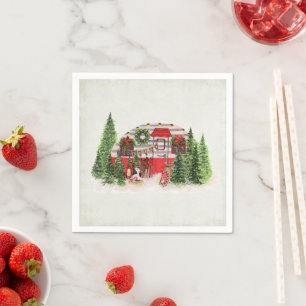 Christmas Trailer Camper Outdoorsy Theme Napkins