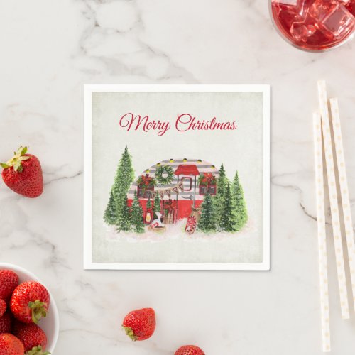  Christmas Trailer Camper Outdoorsy Theme Napkins