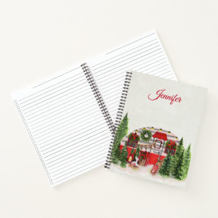 Christmas Trailer Camper Outdoorsy Theme Notebook