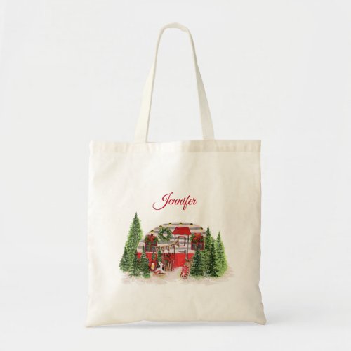  Christmas Trailer Camper Outdoorsy Theme Tote Bag