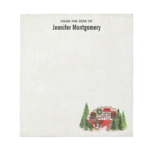 Christmas Trailer Camper Rustic Theme Notepad