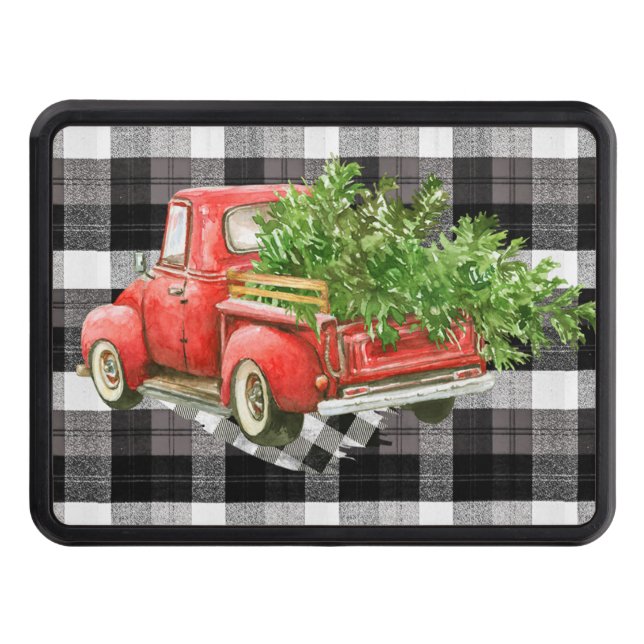 Christmas Trailer Hitch Cover Red XMAS Truck (Front)