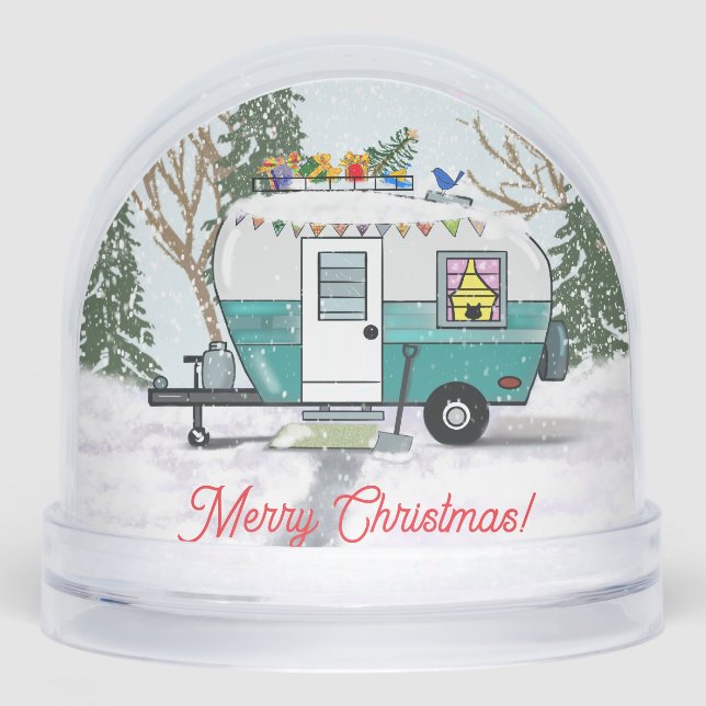 Christmas Trailer Snow Globe (Front)