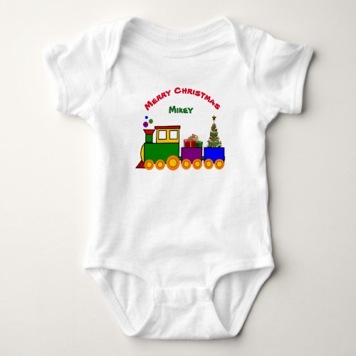 Christmas Train Baby Romber Baby Bodysuit