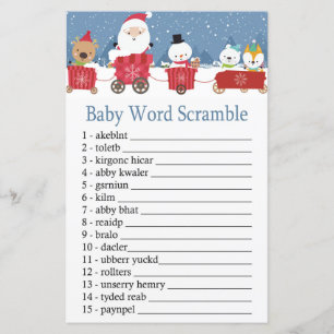Christmas train Baby word scramble game