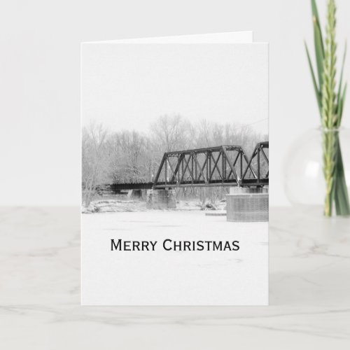 Christmas Train Bridge Photo Template Card by Janz