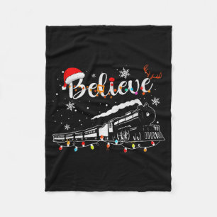 Christmas Train Christmas Believe Express Xmas San Fleece Blanket