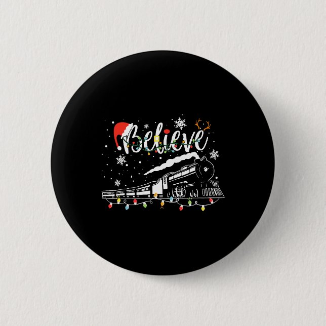 Christmas Train Christmas Believe Polar Express Xm Button (Front)