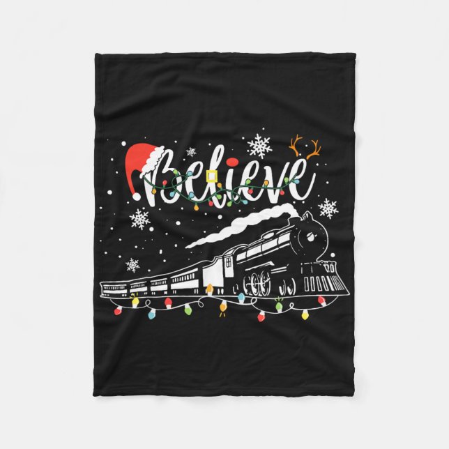 Christmas Train Christmas Believe Polar Express Xm Fleece Blanket (Front)