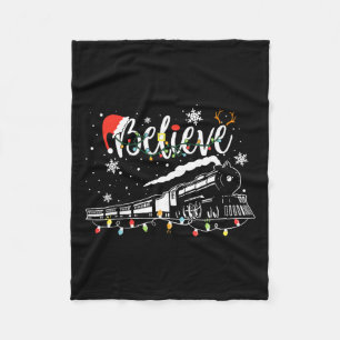 Christmas Train Christmas Believe Polar Express Xm Fleece Blanket