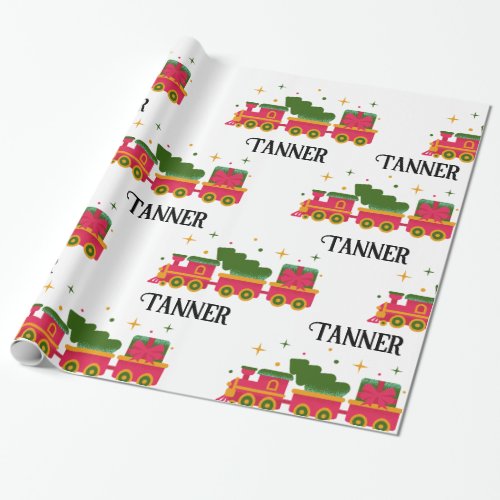 Christmas Train Custom name Wrapping Paper