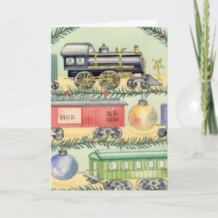 Christmas train customizable card