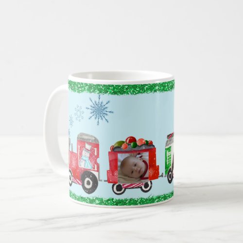 Christmas Train Family Photo Template Coffee Mug